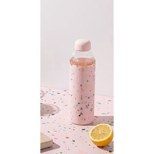 W&P Porter Glass Water Bottle w/ Protective Silicone Sleeve Terrazzo Blush 20oz